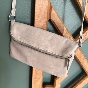 HOBO Light Gray Leather Crossbody Bag
